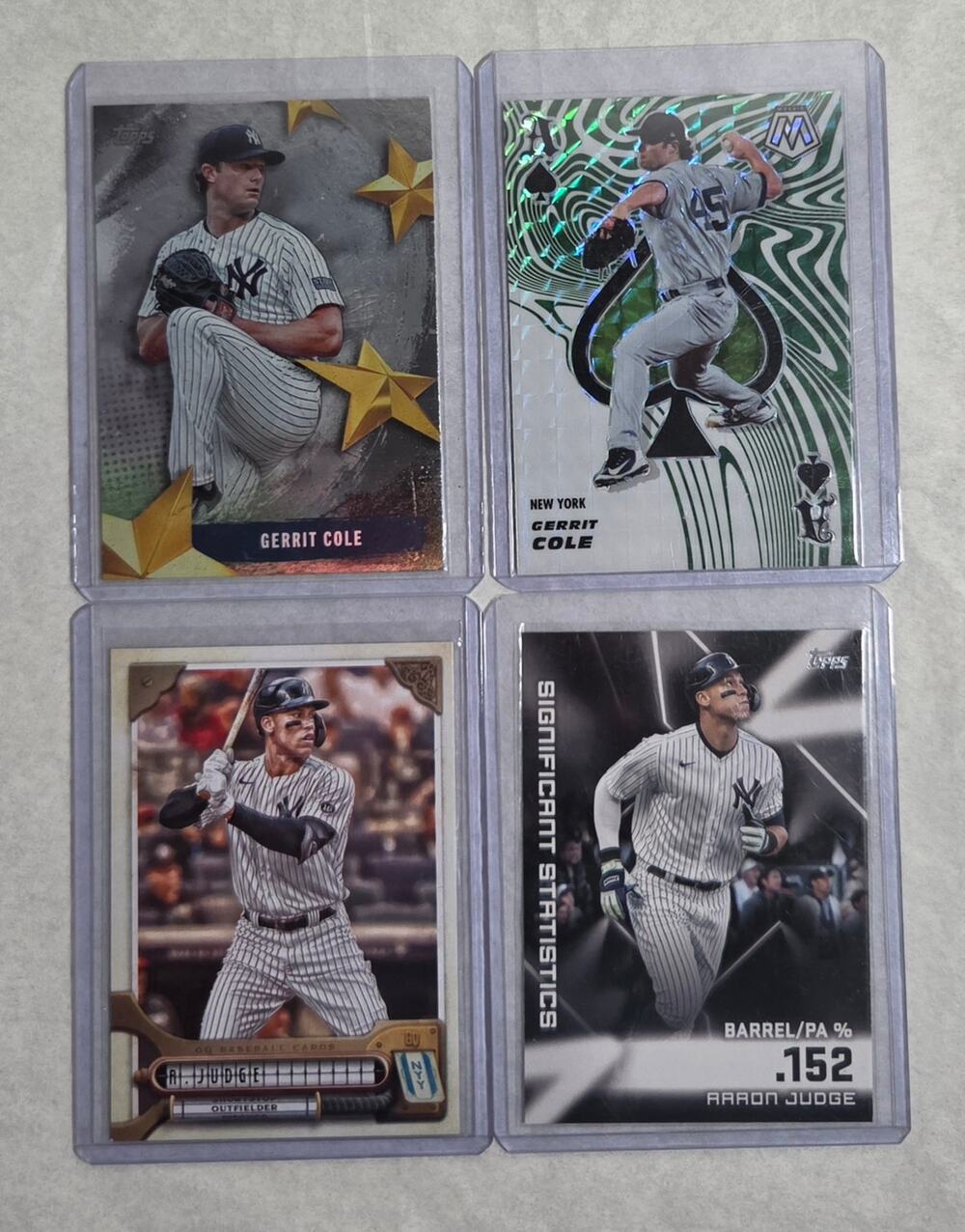 Topps Panini MLB NY Yankees Aaron Judge & Gerrit Cole Lot Of 4 2021-2025 NM
